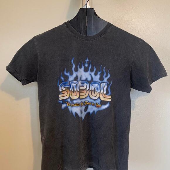 Sobol Blue flames Faded T-shirt - Picture 2 of 4